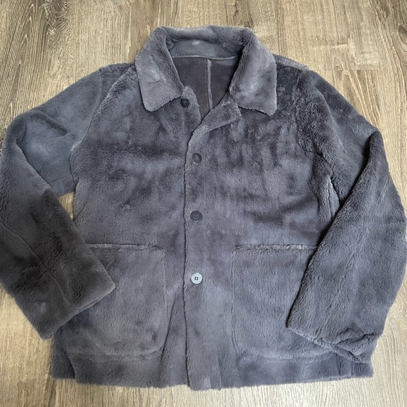 Brandon Thomas New Reversible Faux Suede Fur Jacket SZ M - Picture 4 of 5